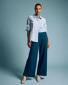 Stephanie Wide Leg Ponte Pants - Deep Teal