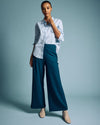 Stephanie Wide Leg Ponte Pants - Deep Teal