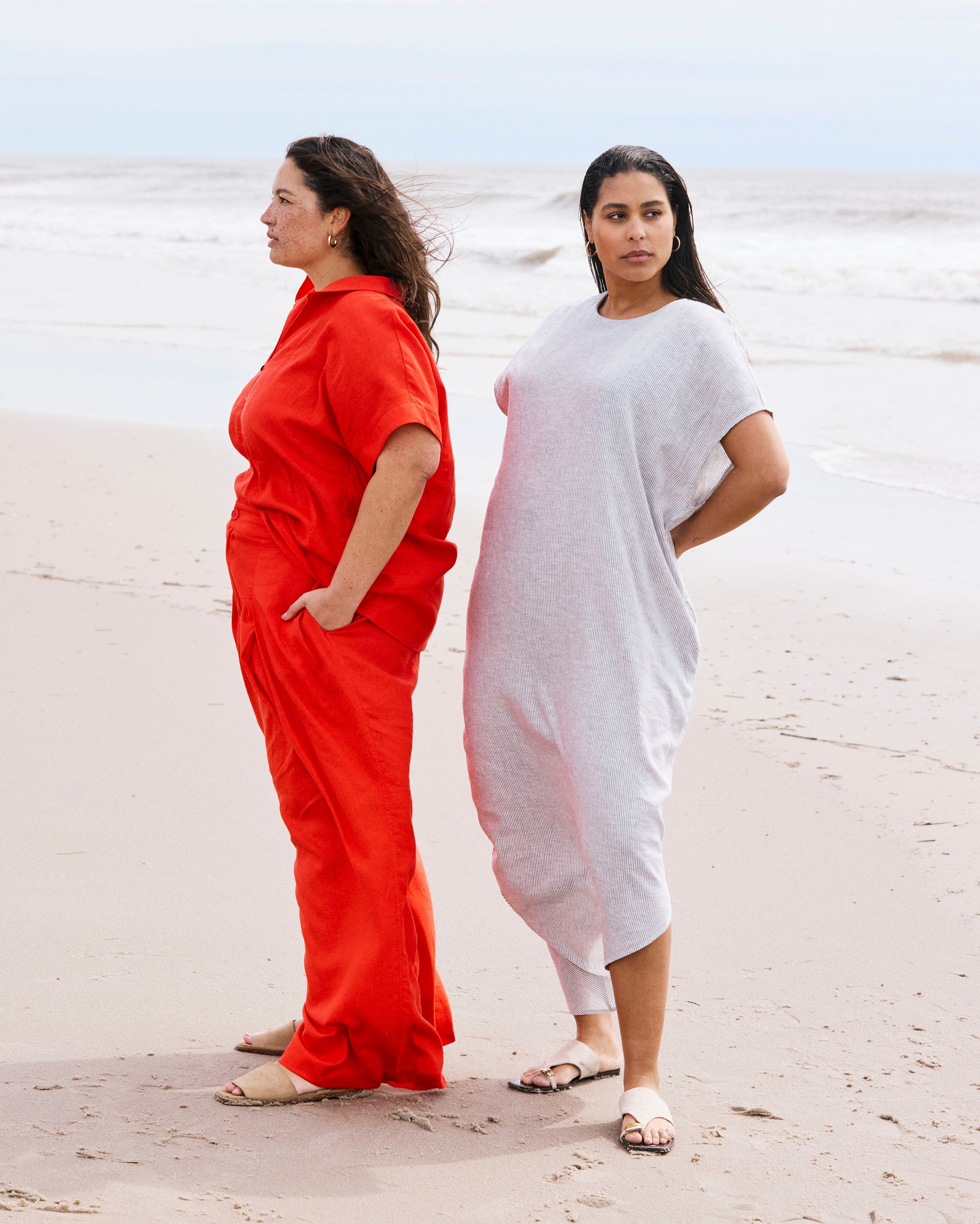 Marley Wide Leg Linen Blend Pants - Shoreline Sunset | Plus Size & Straight Size Women's Fashion | Universal Standard