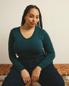 Long Sleeve V Rex - Deep Sea | Plus Size & Straight Size Women's Fashion | Universal Standard