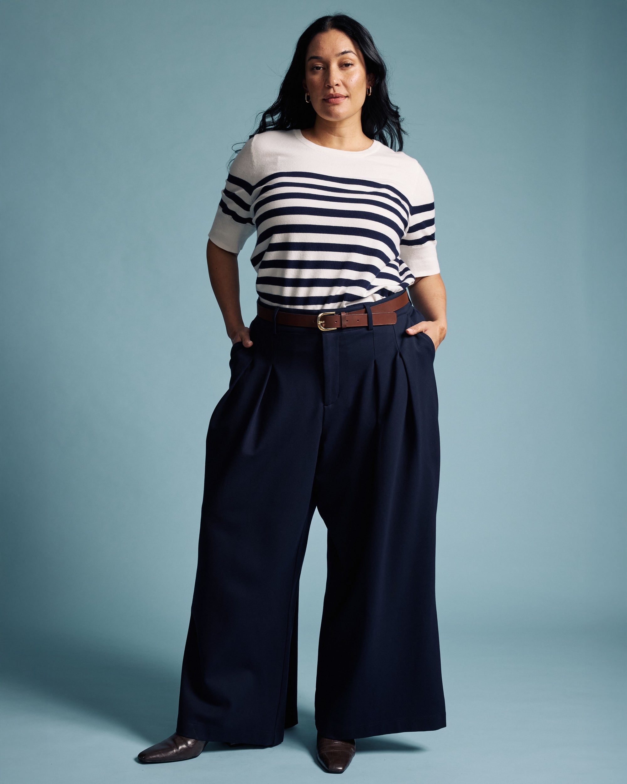 Palais Wide Leg Ponte Pants - Navy