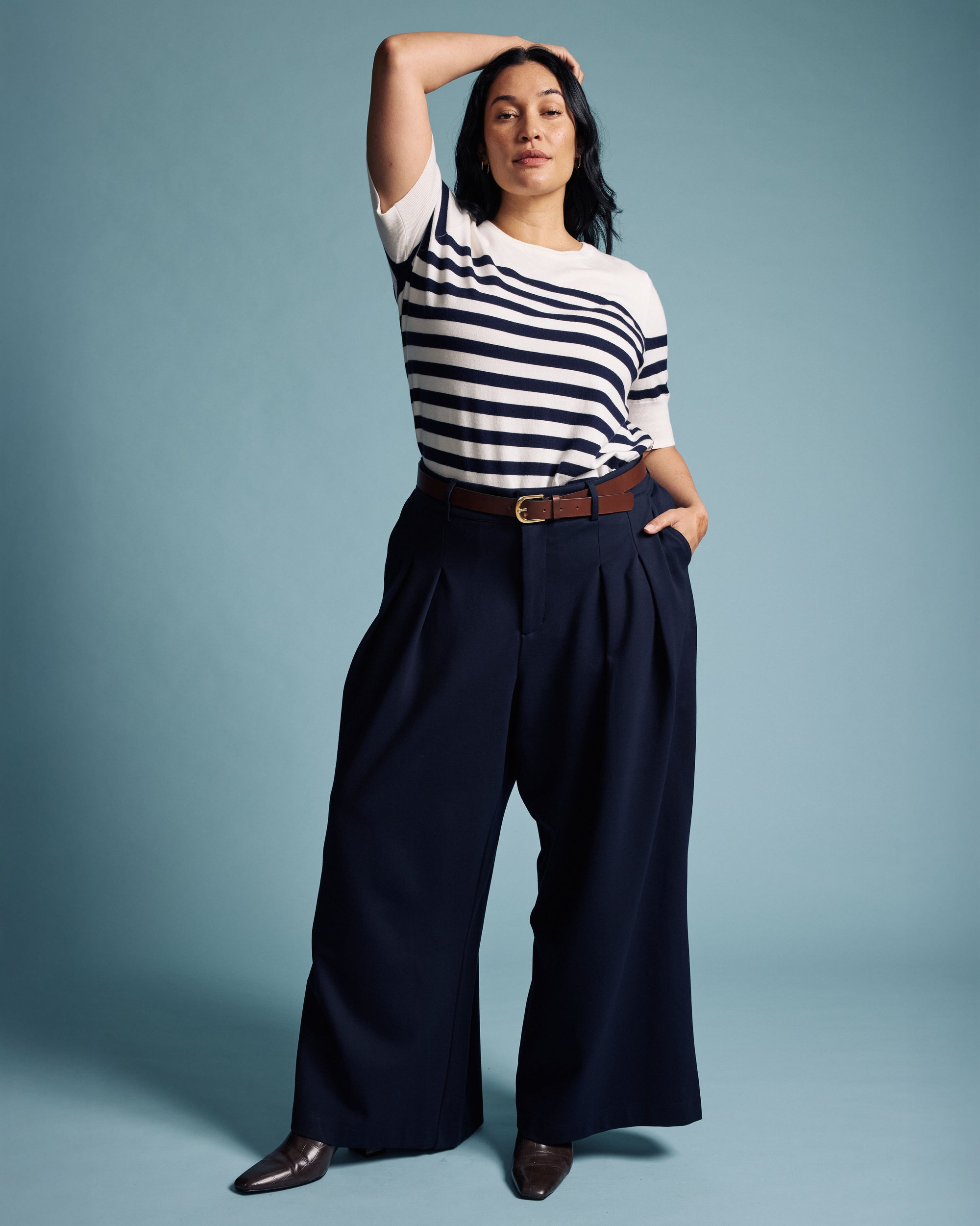 Palais Wide Leg Ponte Pants - Navy