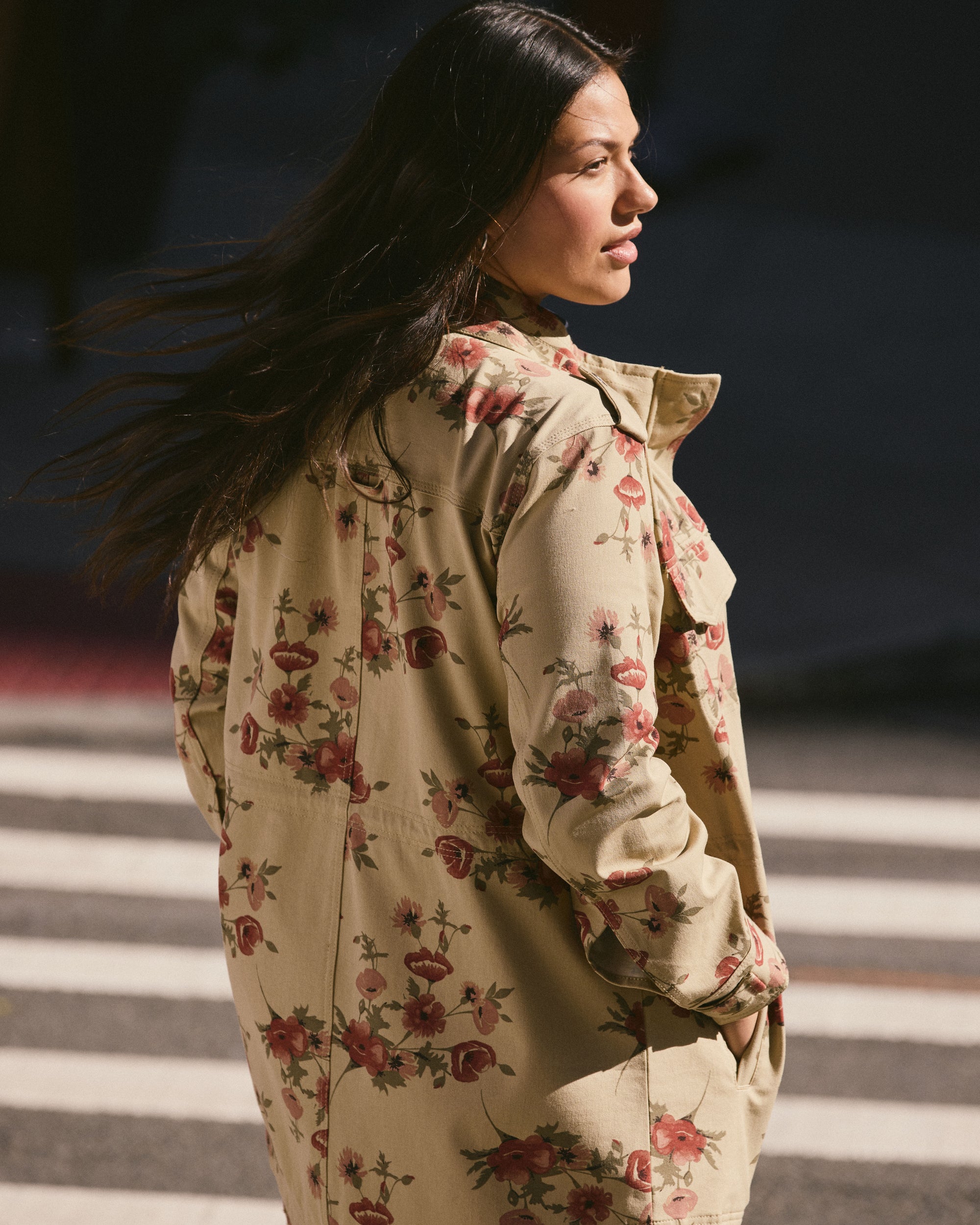 Vineyard Stretch Cotton Twill Jacket - Wild Flower Bouquet Print