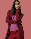 Savvy Double Knit Sweater Cardigan - Red Geranium