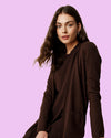 Savvy Double Knit Sweater Cardigan - Espresso