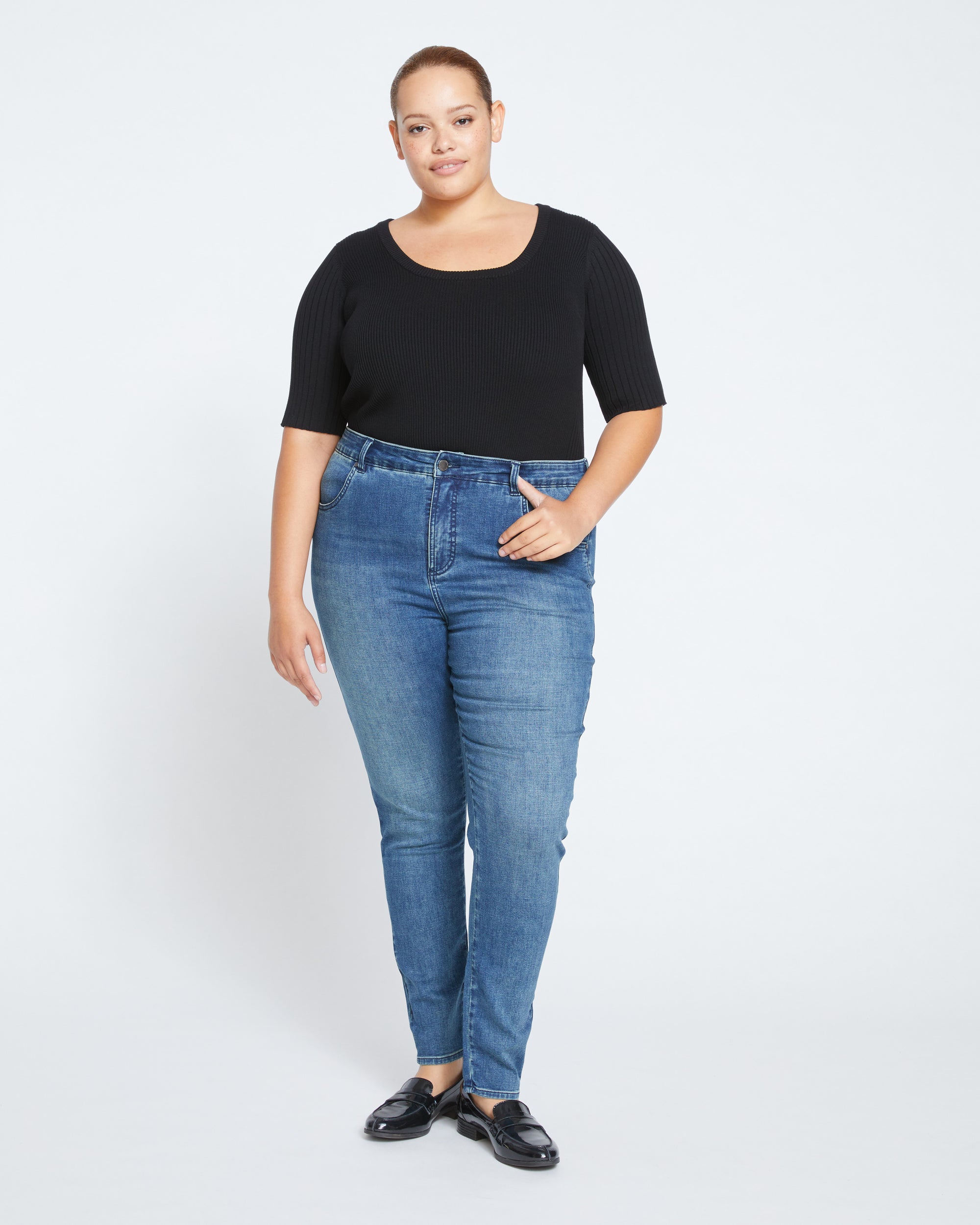 Seine High Rise Skinny Jeans 30 Inch - Distressed Blue