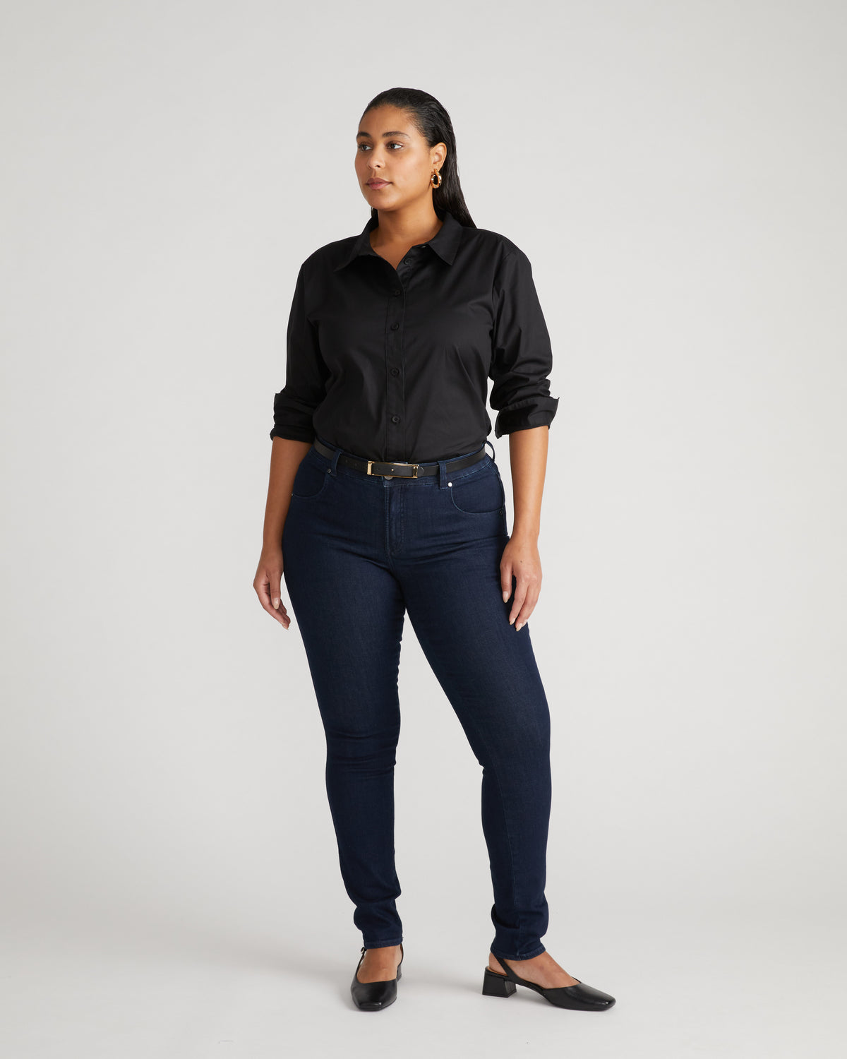 Seine Mid Rise Skinny Jeans 32 Inch - Dark Indigo | Plus Size & Straight Size Women's Fashion | Universal Standard