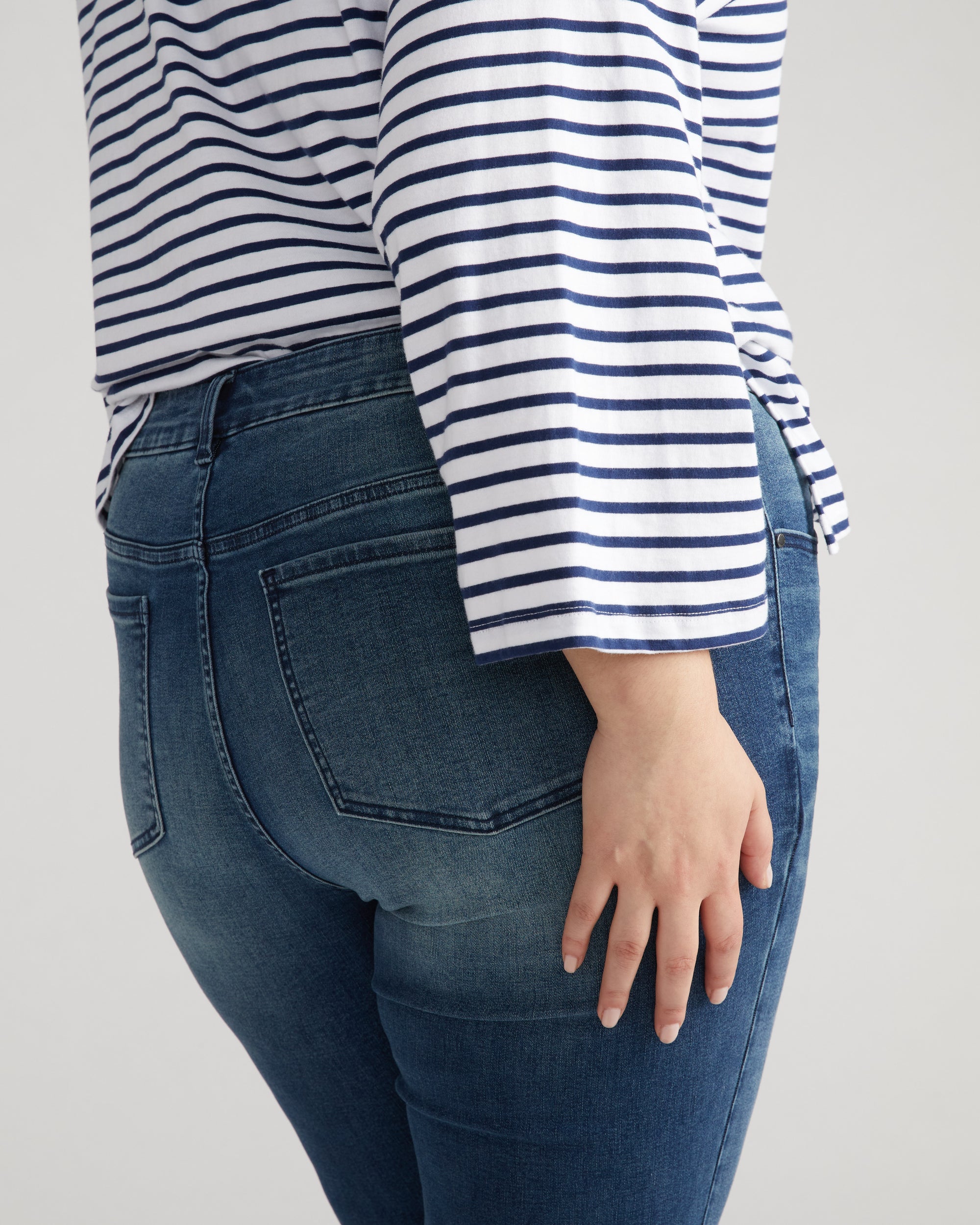 Seine Mid Rise Skinny Jeans 32 Inch - Distressed Blue
