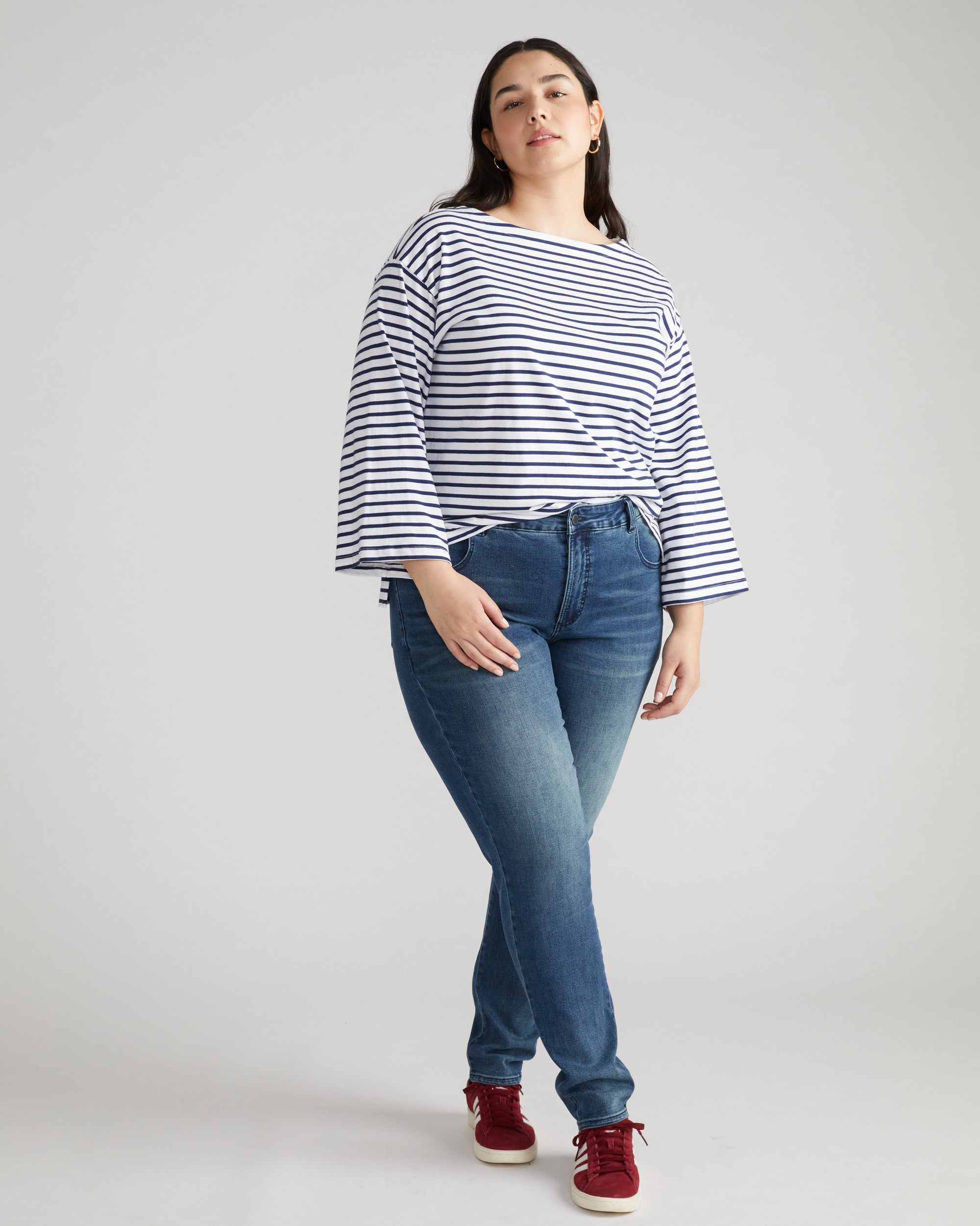 Seine Mid Rise Skinny Jeans 32 Inch - Distressed Blue