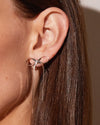 Aurate Herringbone Bow Earrings