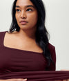 Foundation Short Sleeve Square Neck Tee - Black Cherry