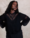 US x Lauren Chan Lace and Chiffon Blouse - Black | Plus Size & Straight Size Women's Fashion | Universal Standard