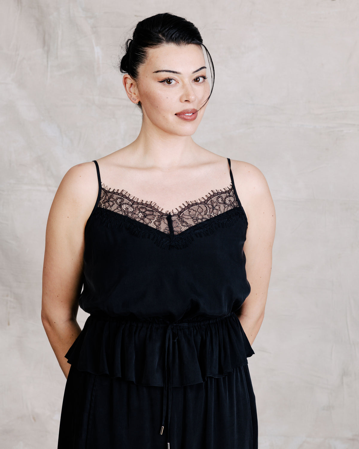 US x Lauren Chan Lace Trim Camisole - Black | Plus Size & Straight Size Women's Fashion | Universal Standard