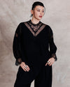 US x Lauren Chan Lace and Chiffon Blouse - Black | Plus Size & Straight Size Women's Fashion | Universal Standard