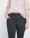 Skinny Pintuck Ponte Pants 28 Inch - Charcoal