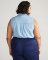 Perfect Tencel Chambray Sleeveless Shirt - Morning Blue | Plus Size & Straight Size Women's Fashion | Universal Standard
