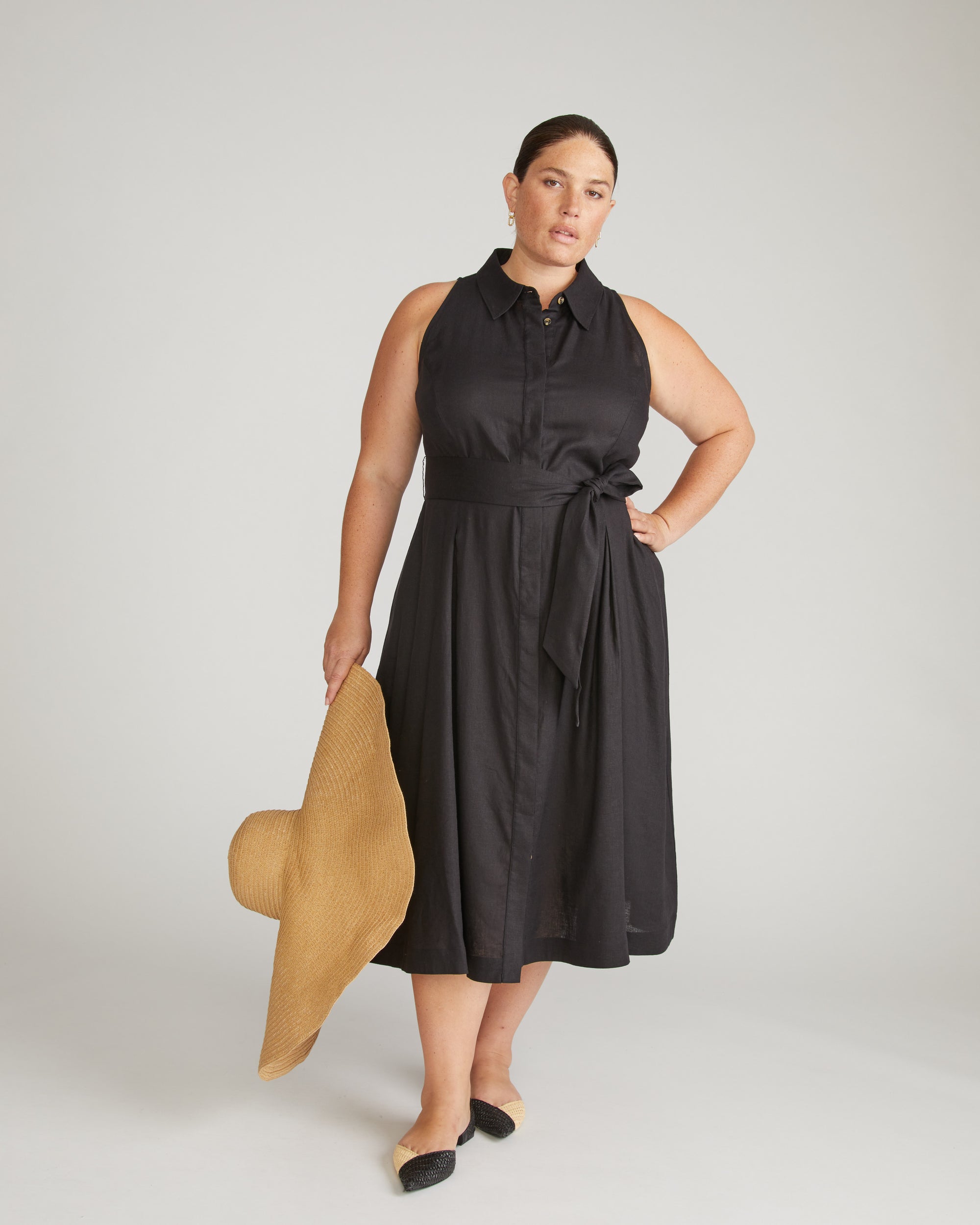 Adelaide Linen Shirtdress - Black | Plus Size & Straight Size Women's Fashion | Universal Standard
