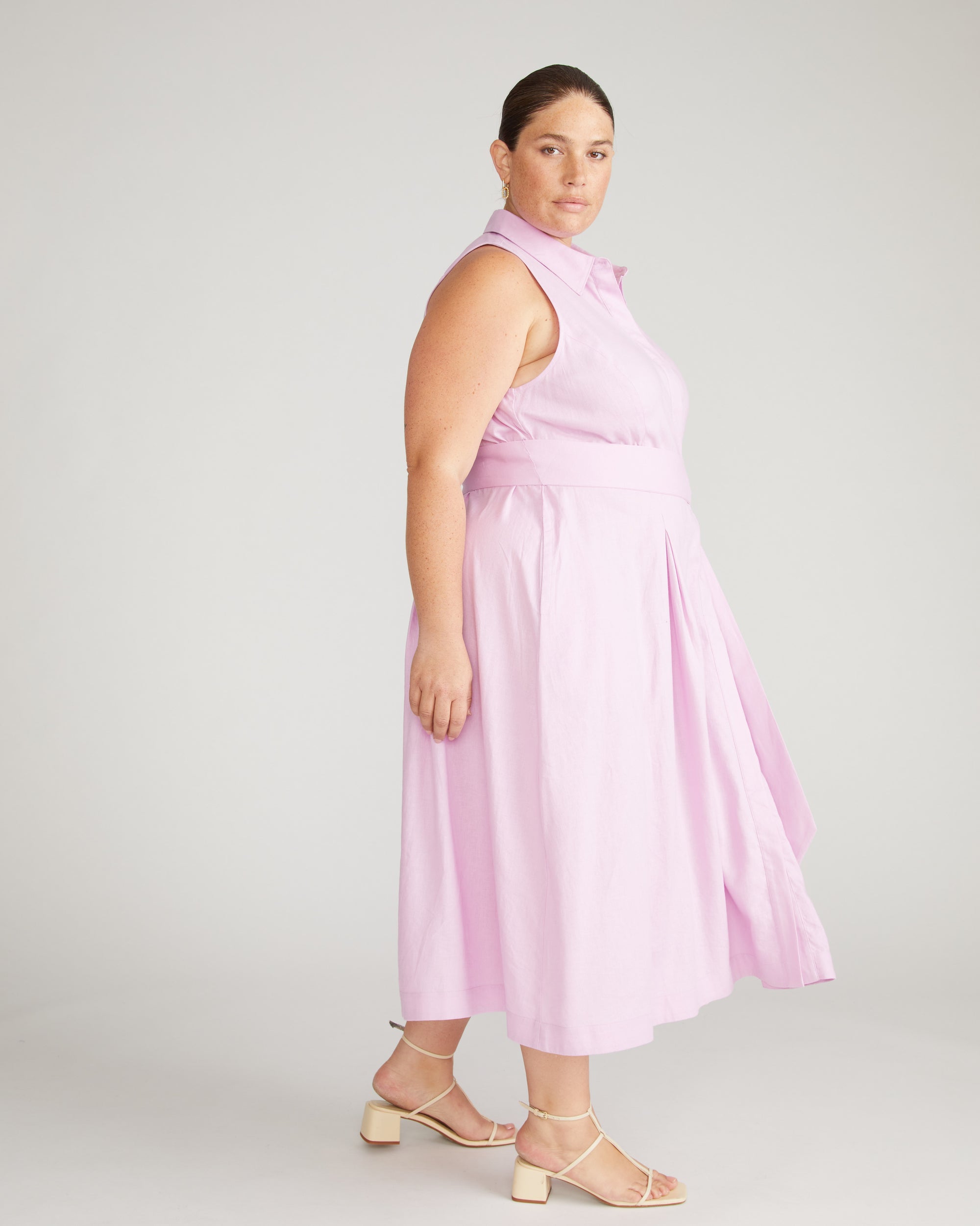 Adelaide Linen Shirtdress - Lilac