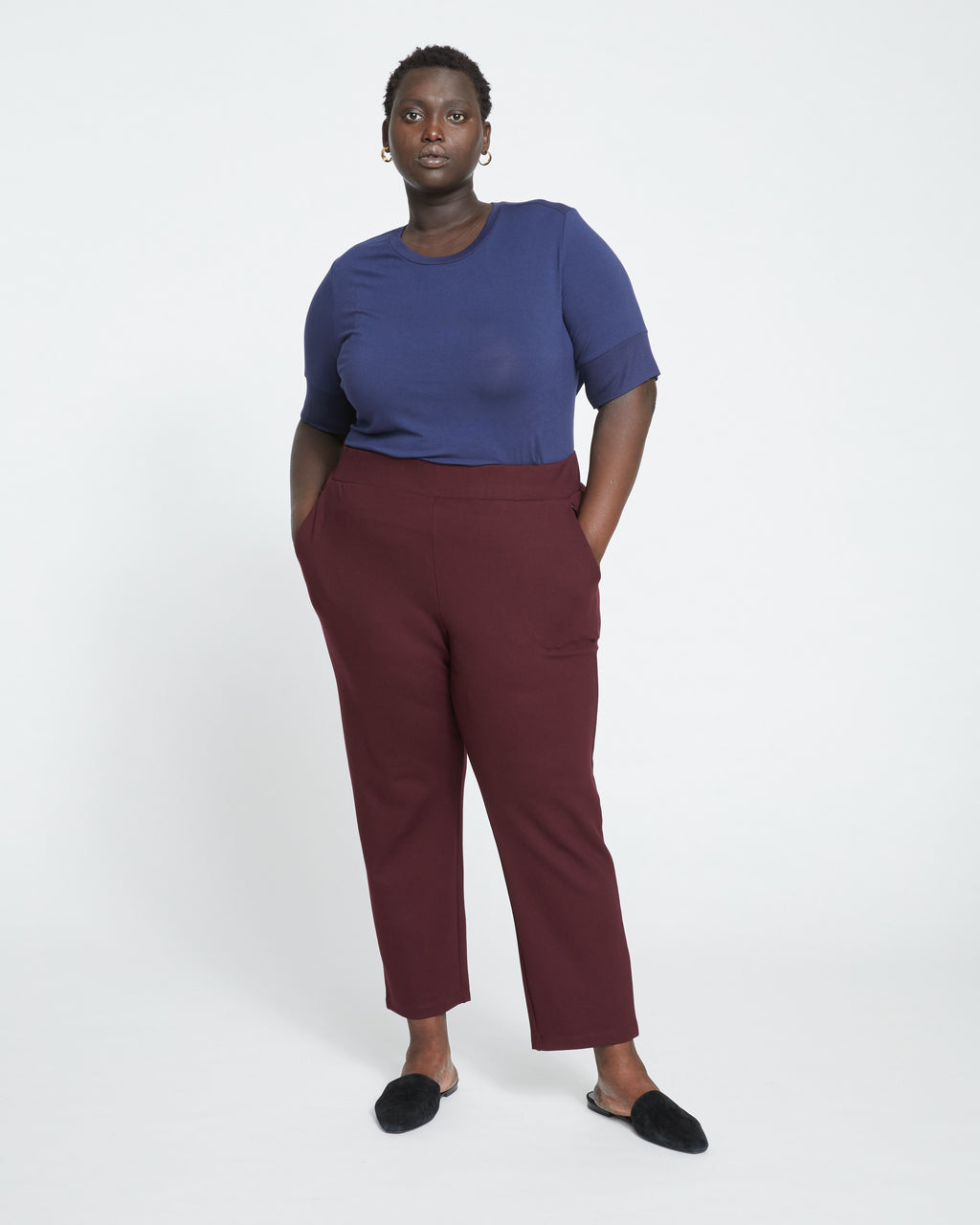 cigarette ponte pants - black cherry product info and reviews Audrey Tailored now true ankle length! Minimalist Moro Pocket Signature Ponte