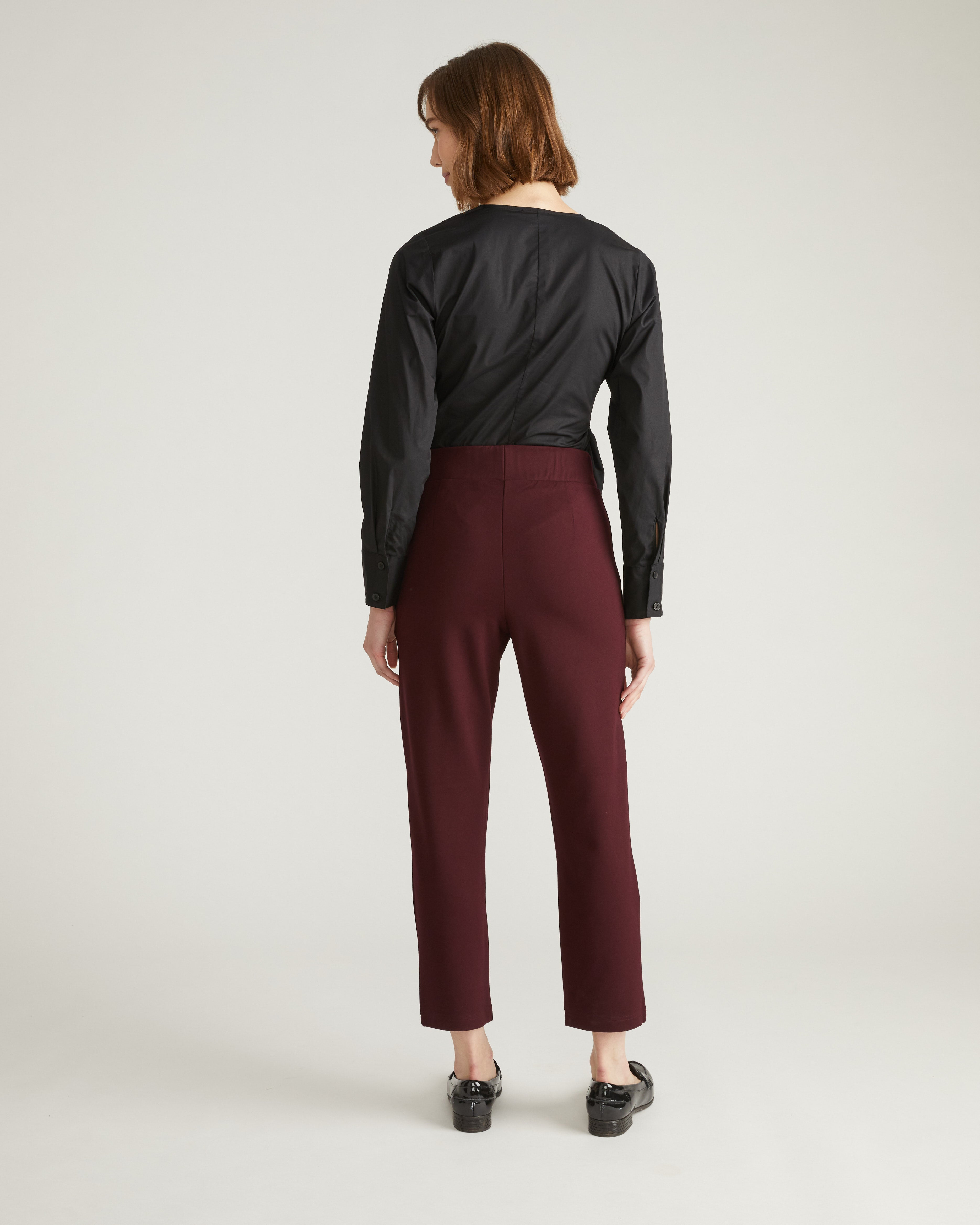 GOAR strapped oil pants Sサイズ Minimalist Moro Pocket Signature Ponte Pants - Black Cherry
