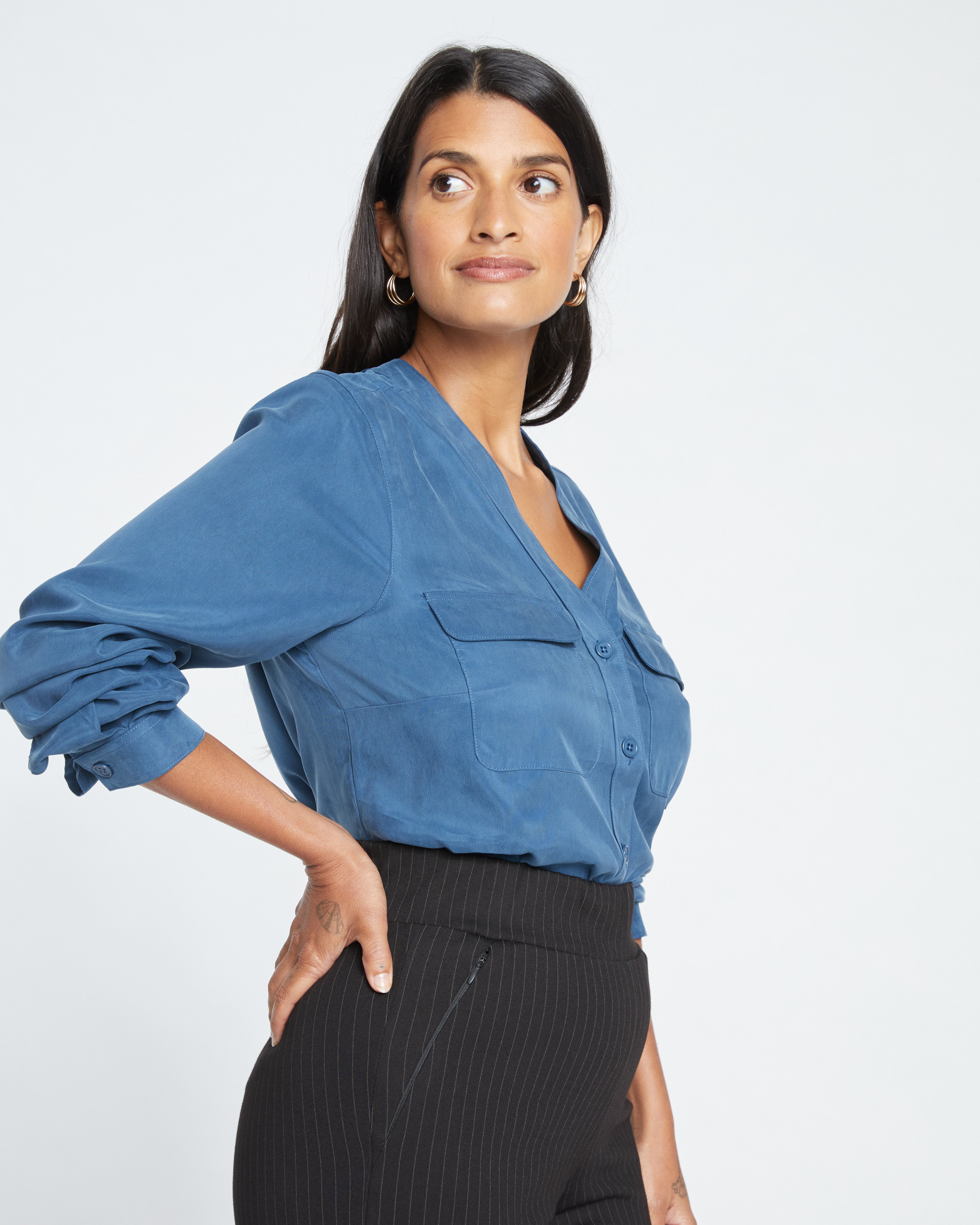 Smart Signature Ponte Pants - Slate Pinstripe – Universal Standard