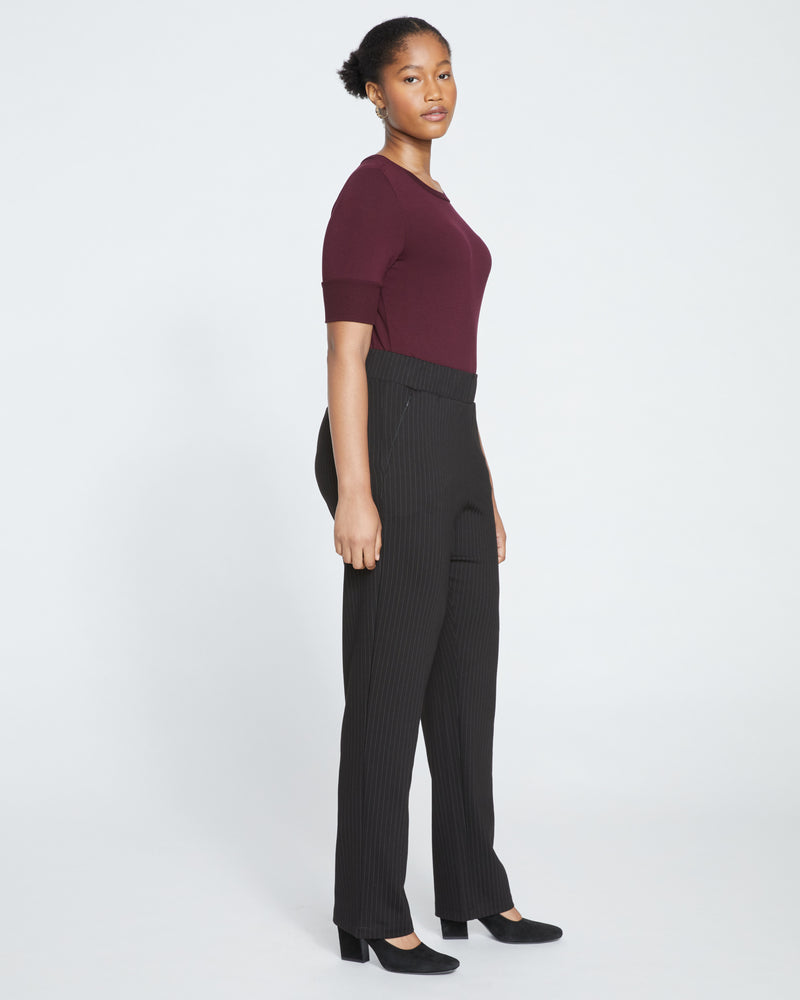 Smart Signature Ponte Pants Long - Slate Pinstripe | Plus Size & Straight Size Women's Fashion | Universal Standard