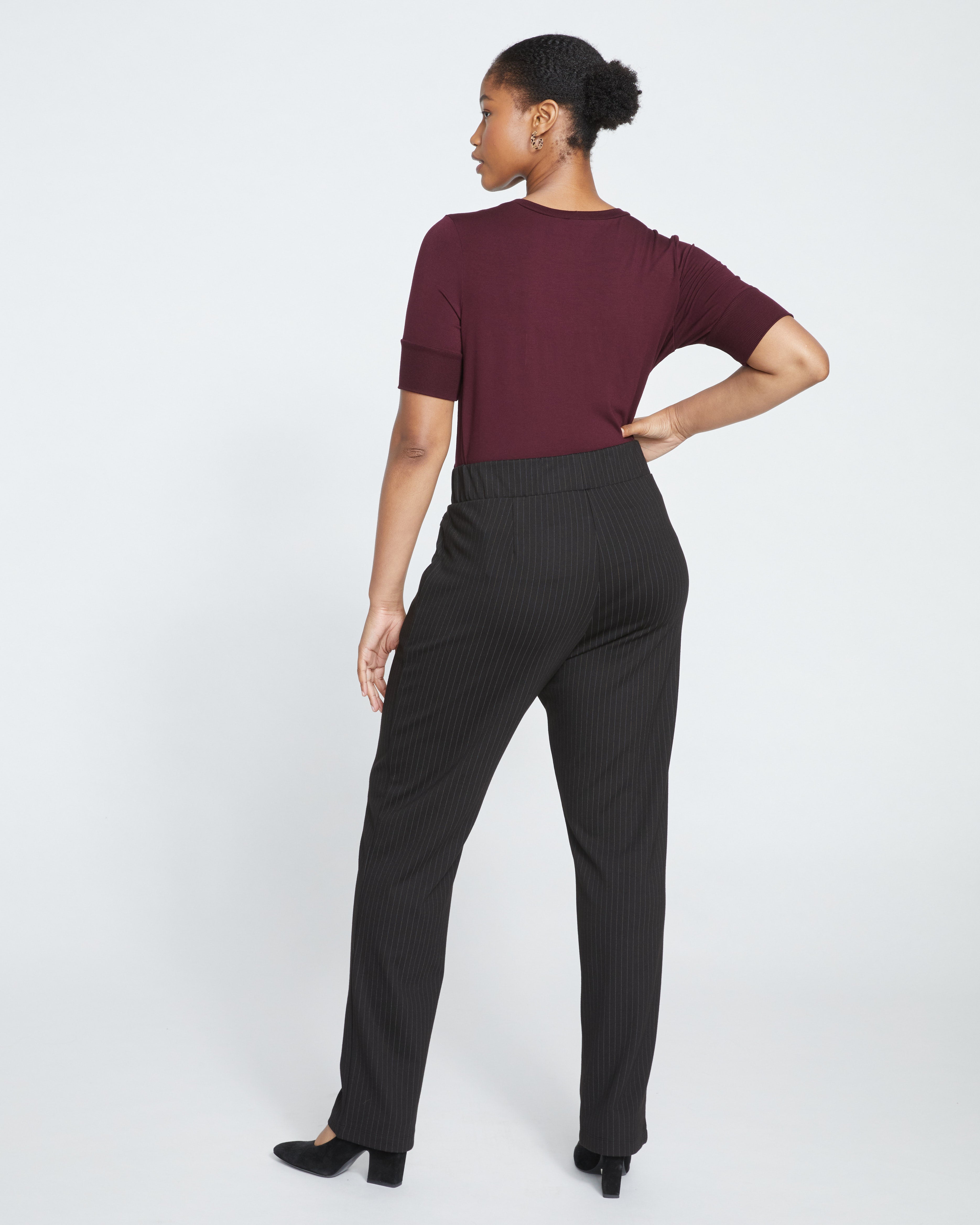 Smart Signature Ponte Pants Long - Slate Pinstripe – Universal