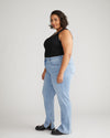Mimi High Rise Split Hem Jeans 33 Inch - All Blue