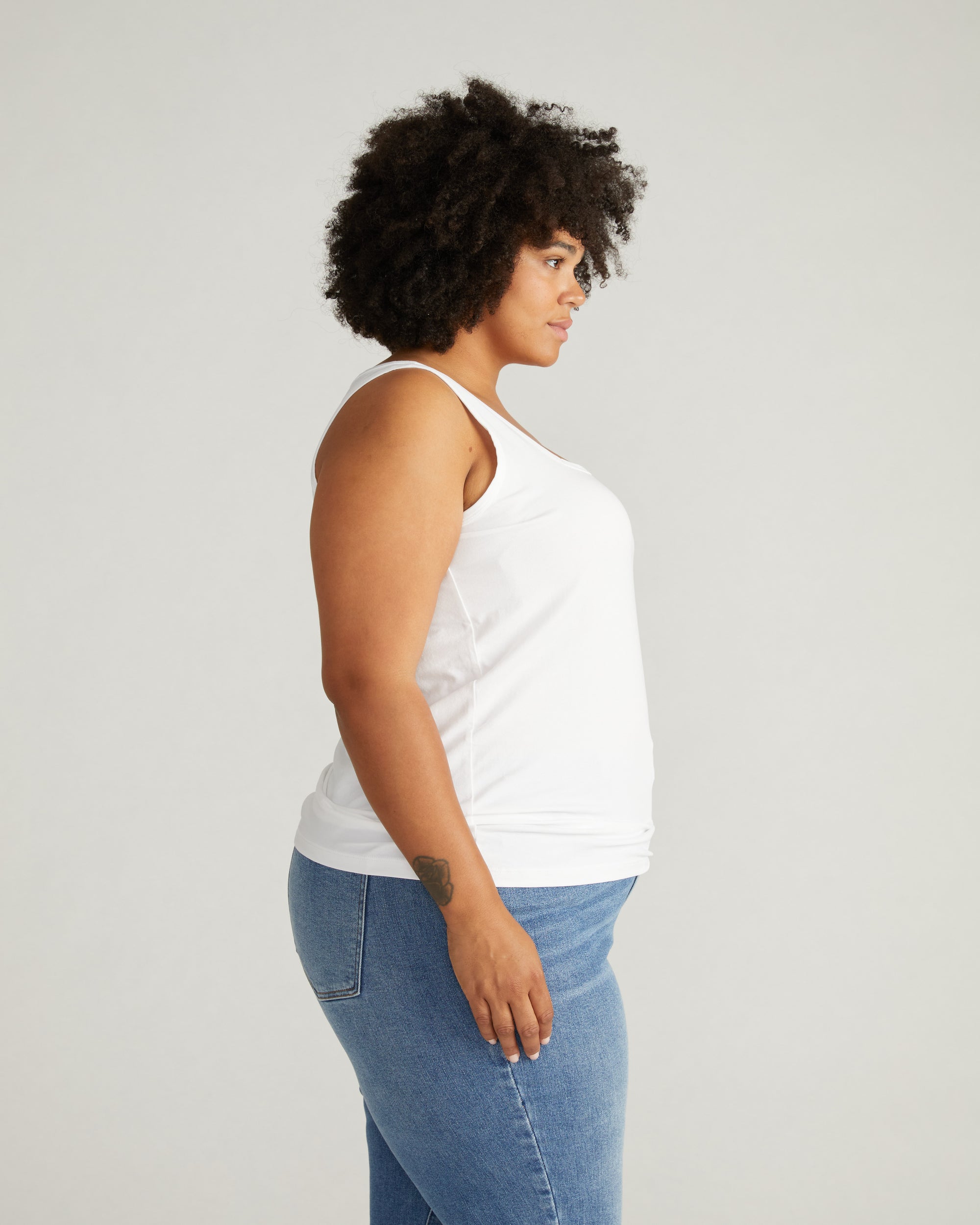 Square Neck Tank Top - White | Plus Size & Straight Size Women's Fashion | Universal Standard