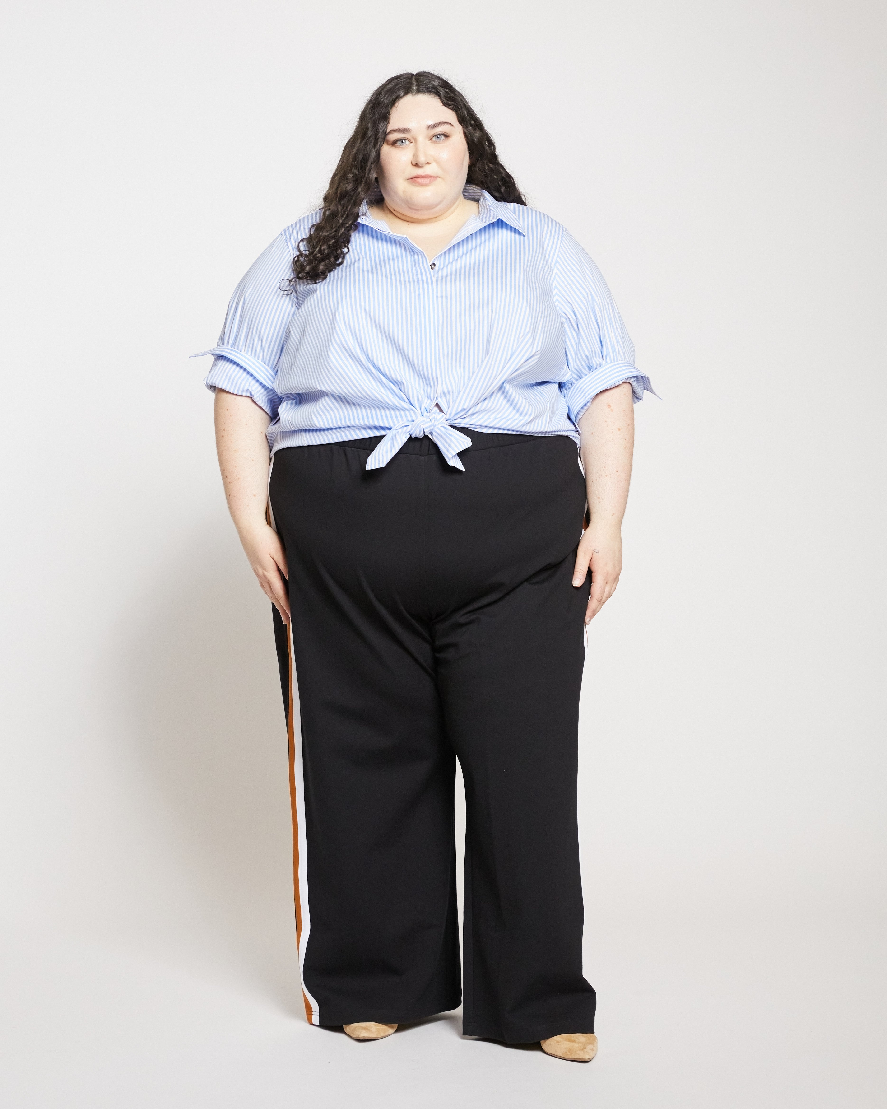 PP STRIPES PANTS ストライプ ワイドデニム PUSH PUSH