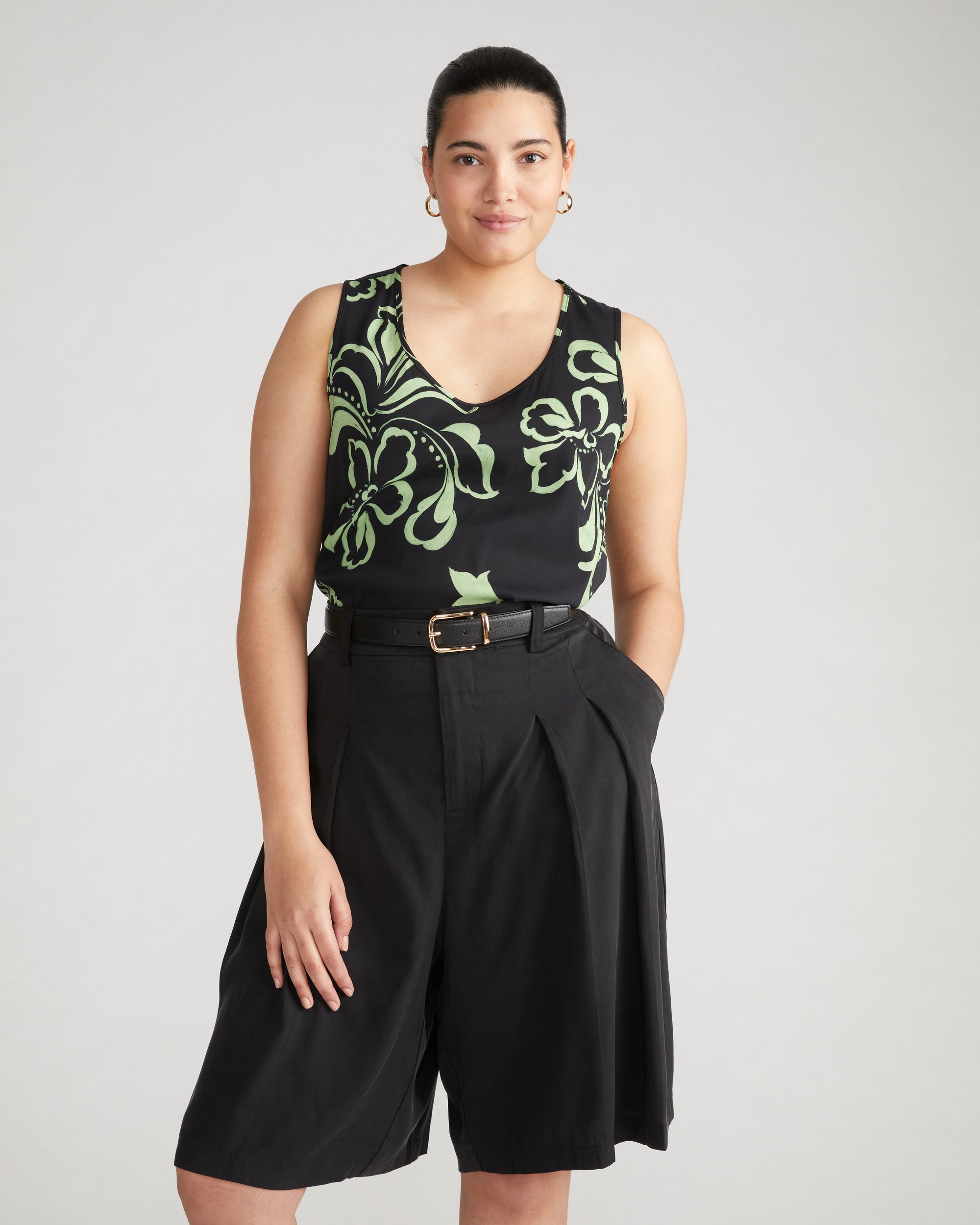 Cooling Stretch Cupro Bermuda Shorts - Black Universal Standard Cooling Stretch Cupro Bermuda Shorts - Black Universal Standard