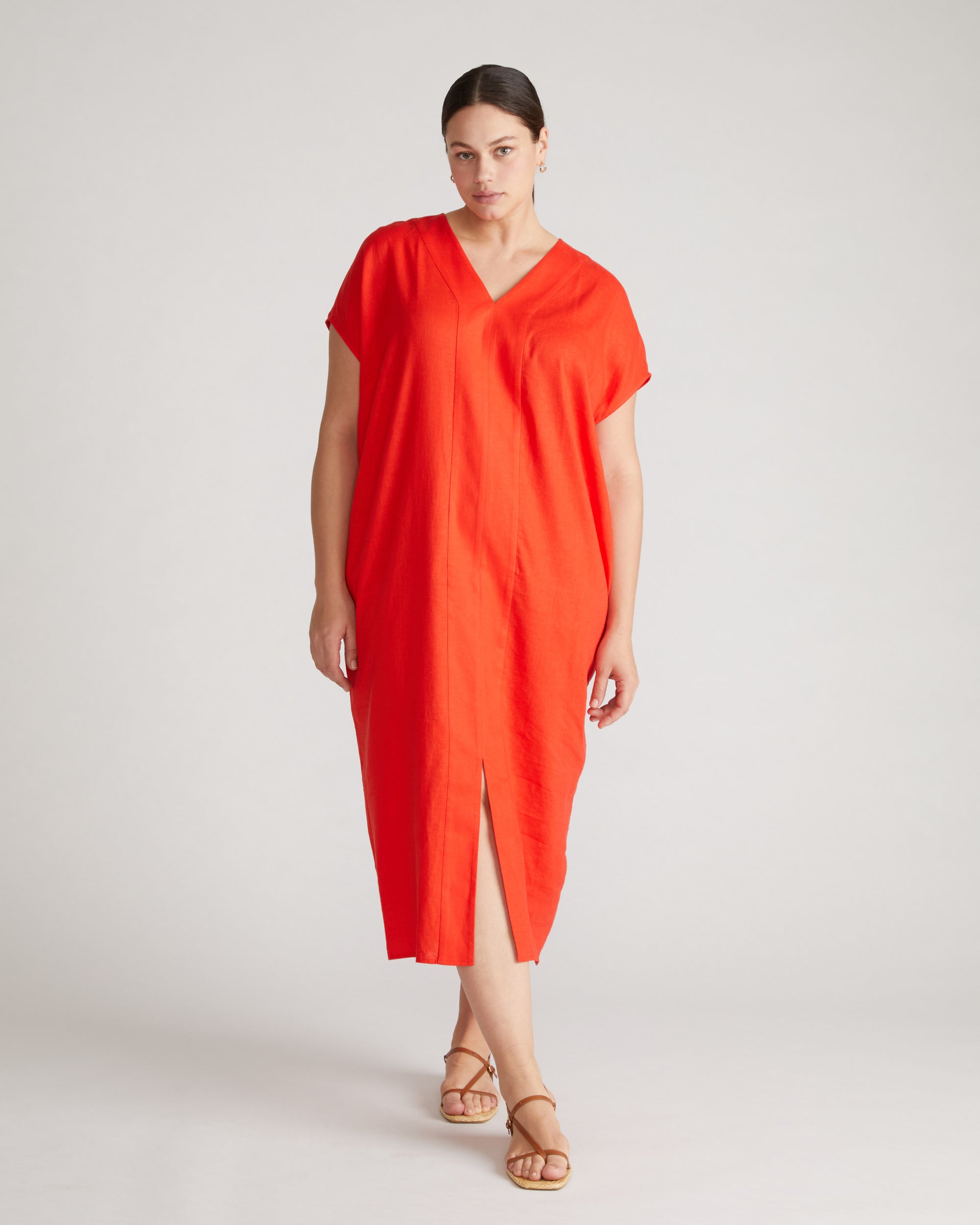 Cabana Linen Blend Kaftan - Shoreline Sunset | Plus Size & Straight Size Women's Fashion | Universal Standard