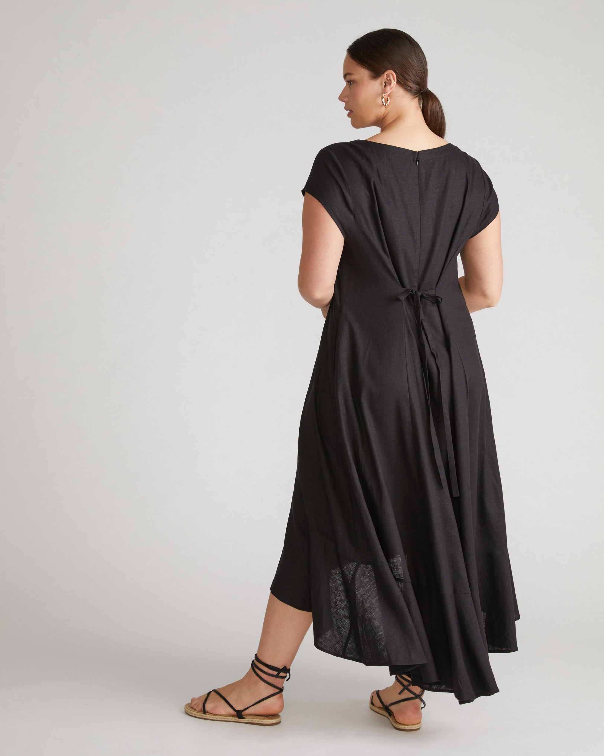 black flounce dress Womens Racer Back Flounce Dress – Callaway Apparel main image 1