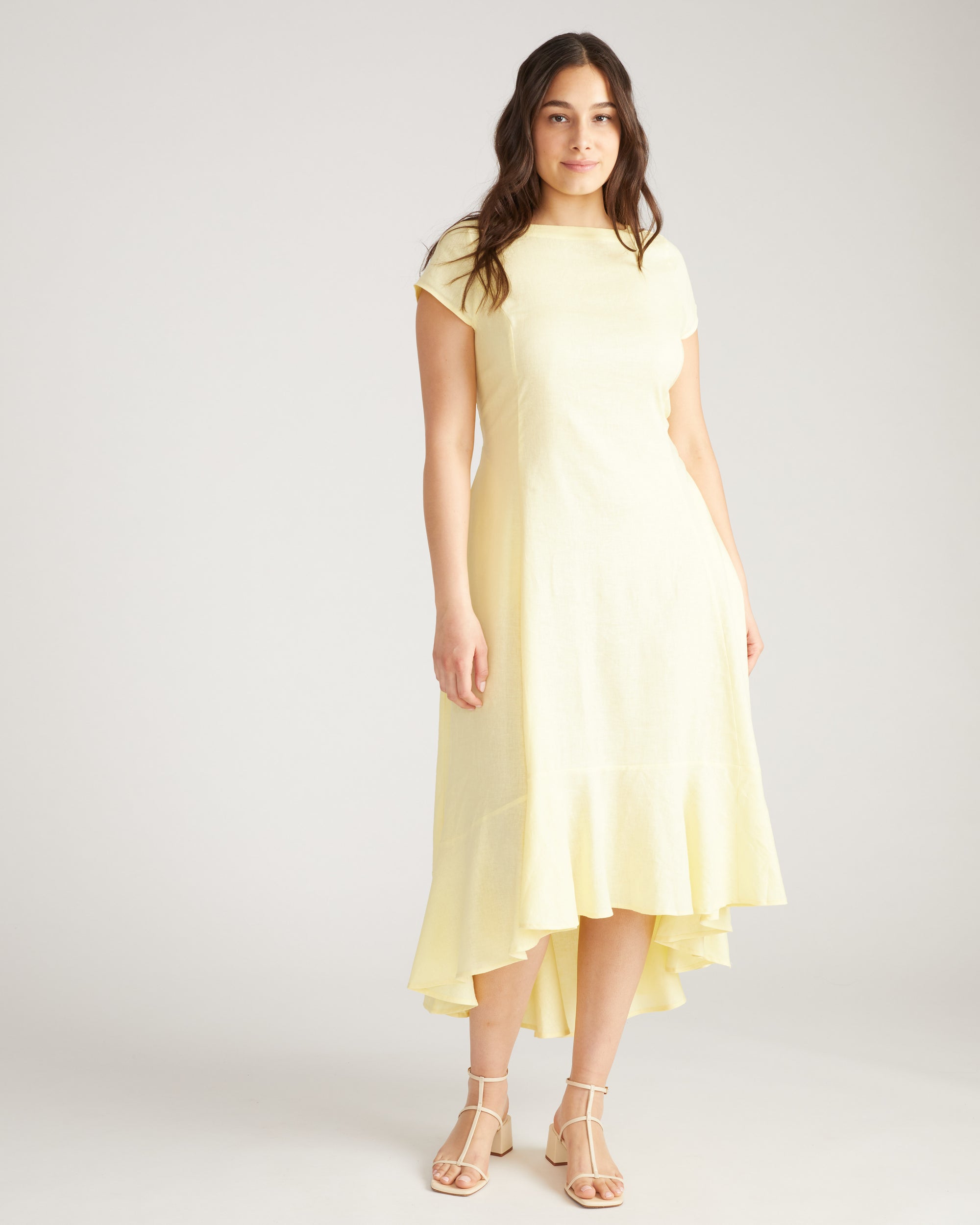 Sunset Linen Flounce Dress - / Twinkle- Size4XS - by Universal Standard Sunset Linen Flounce Dress - / Twinkle- Size4XS - by Universal Standard