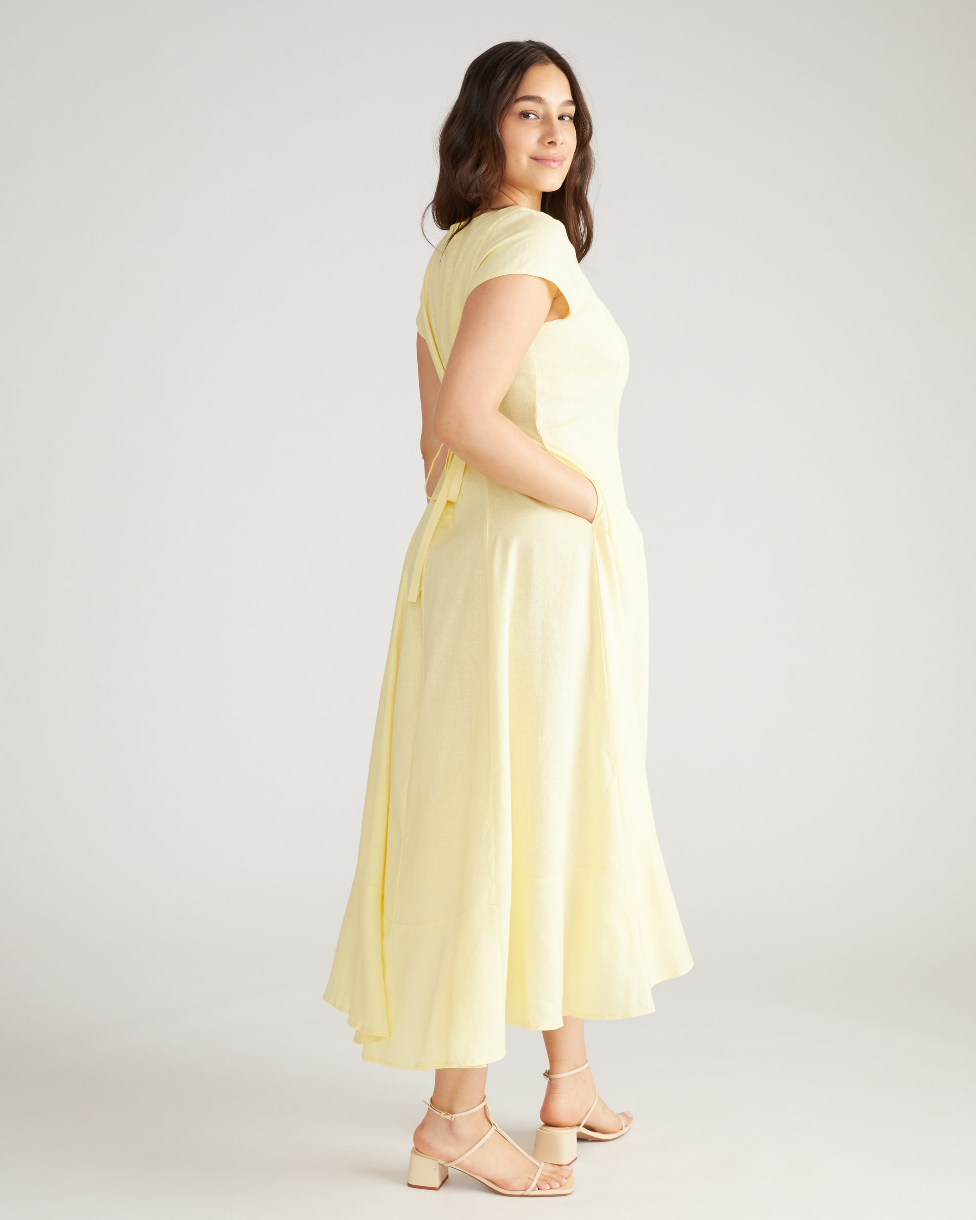 Sunset Linen Flounce Dress - Twinkle