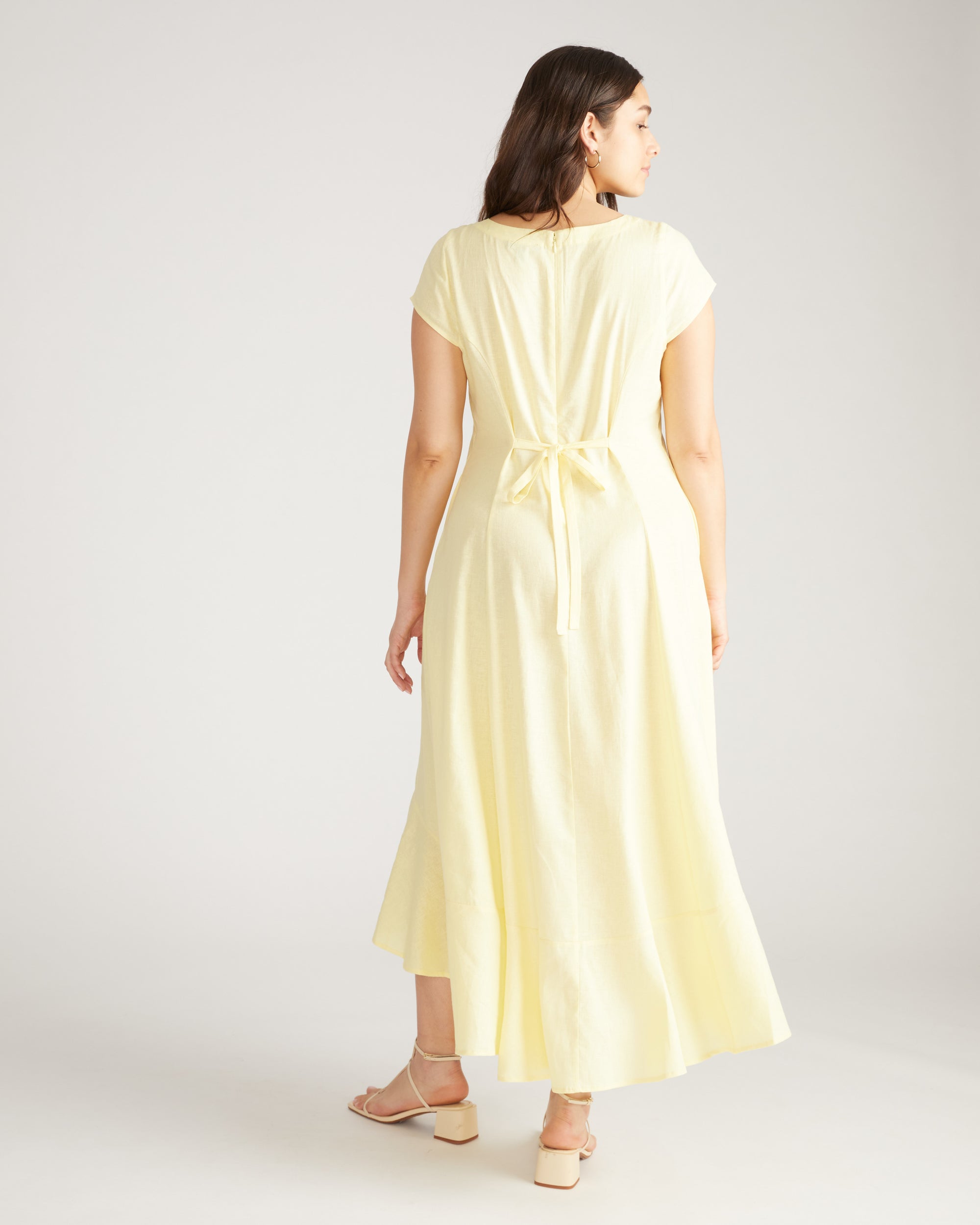Sunset Linen Flounce Dress - / Twinkle- Size4XS - by Universal Standard Sunset Linen Flounce Dress - / Twinkle- Size4XS - by Universal Standard