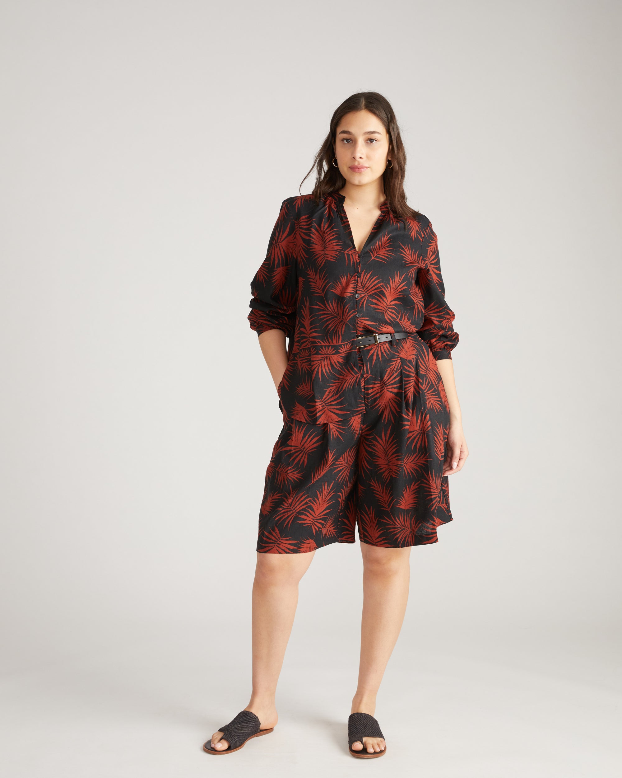 Seaport Tailored Linen Short - Bohem Print