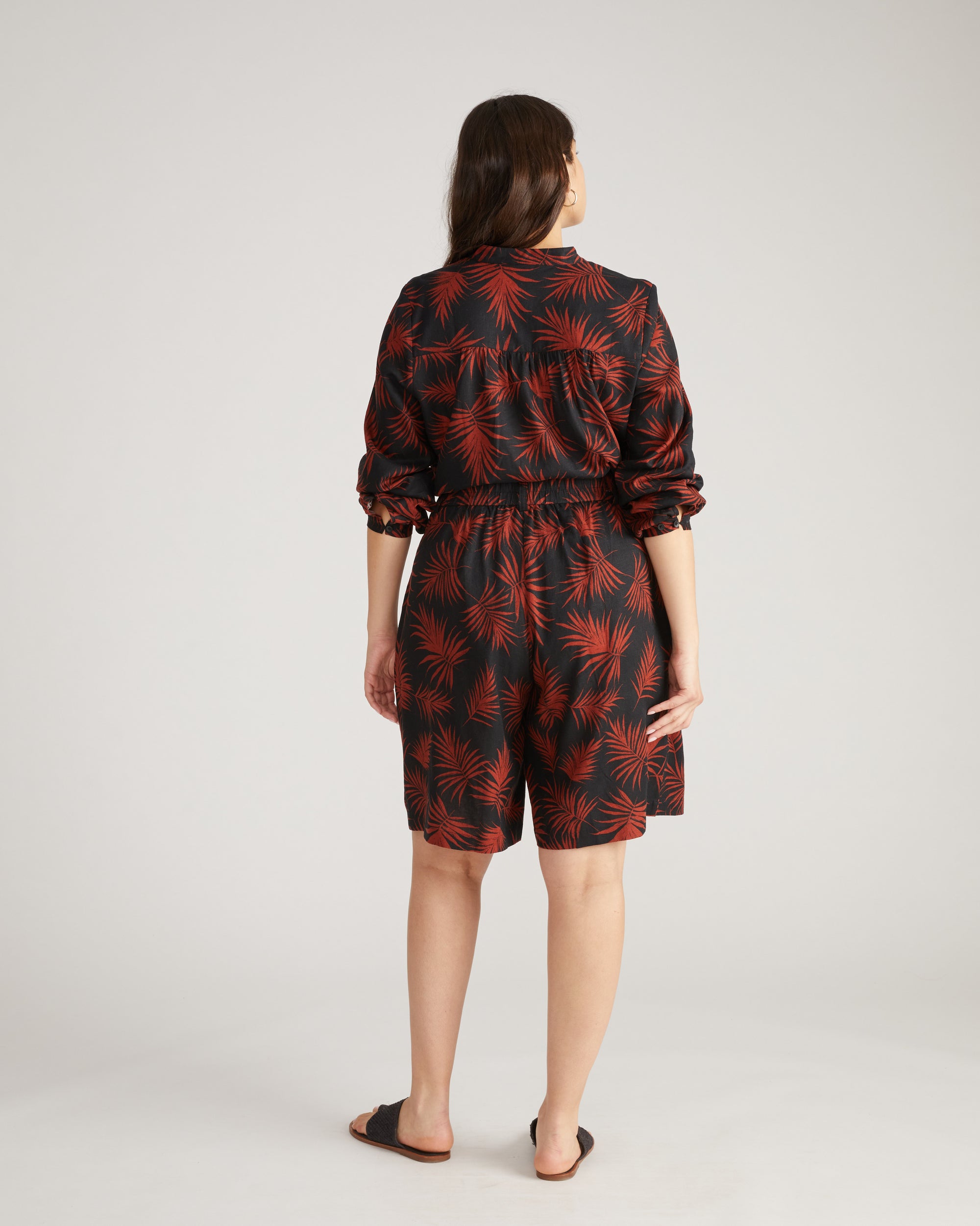 Seaport Tailored Linen Short - Bohem Print