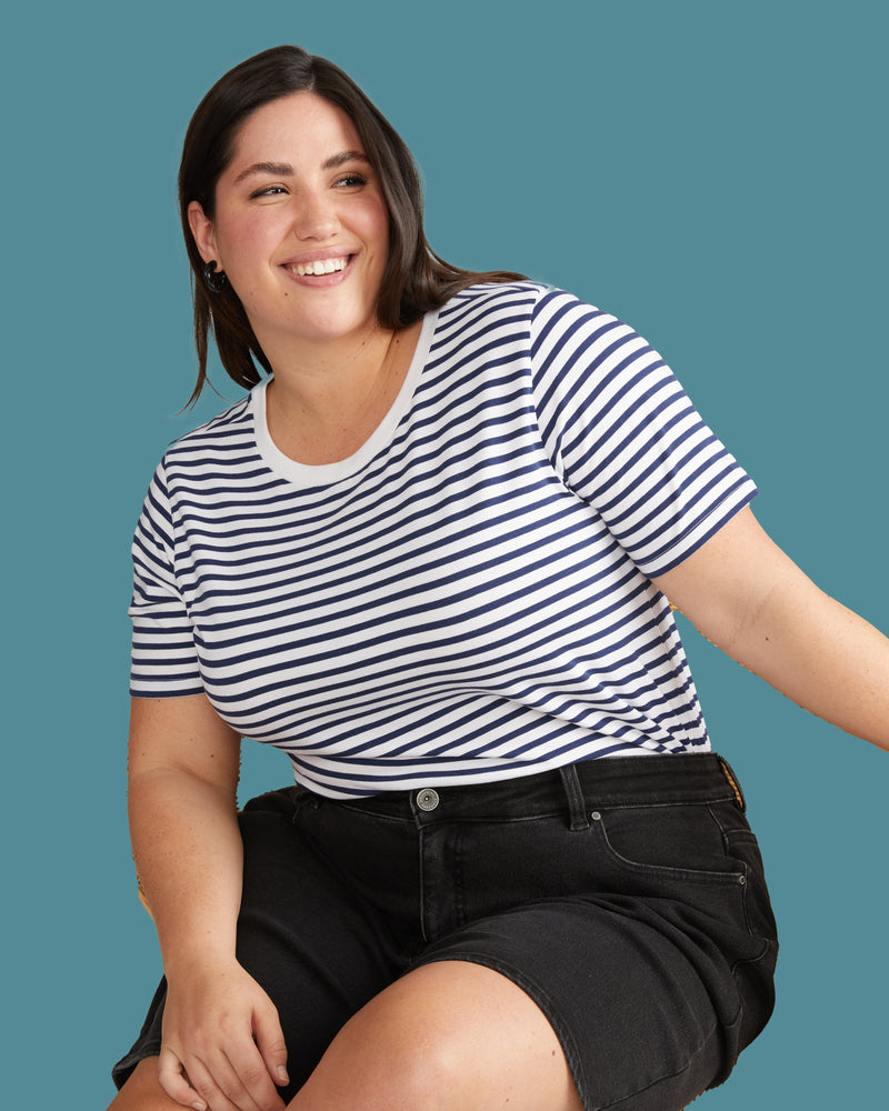 Tee Rex - White/Cenote Stripe