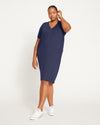 Teresa Liquid Jersey V-Neck Dress - Midnight | Plus Size & Straight Size Women's Fashion | Universal Standard