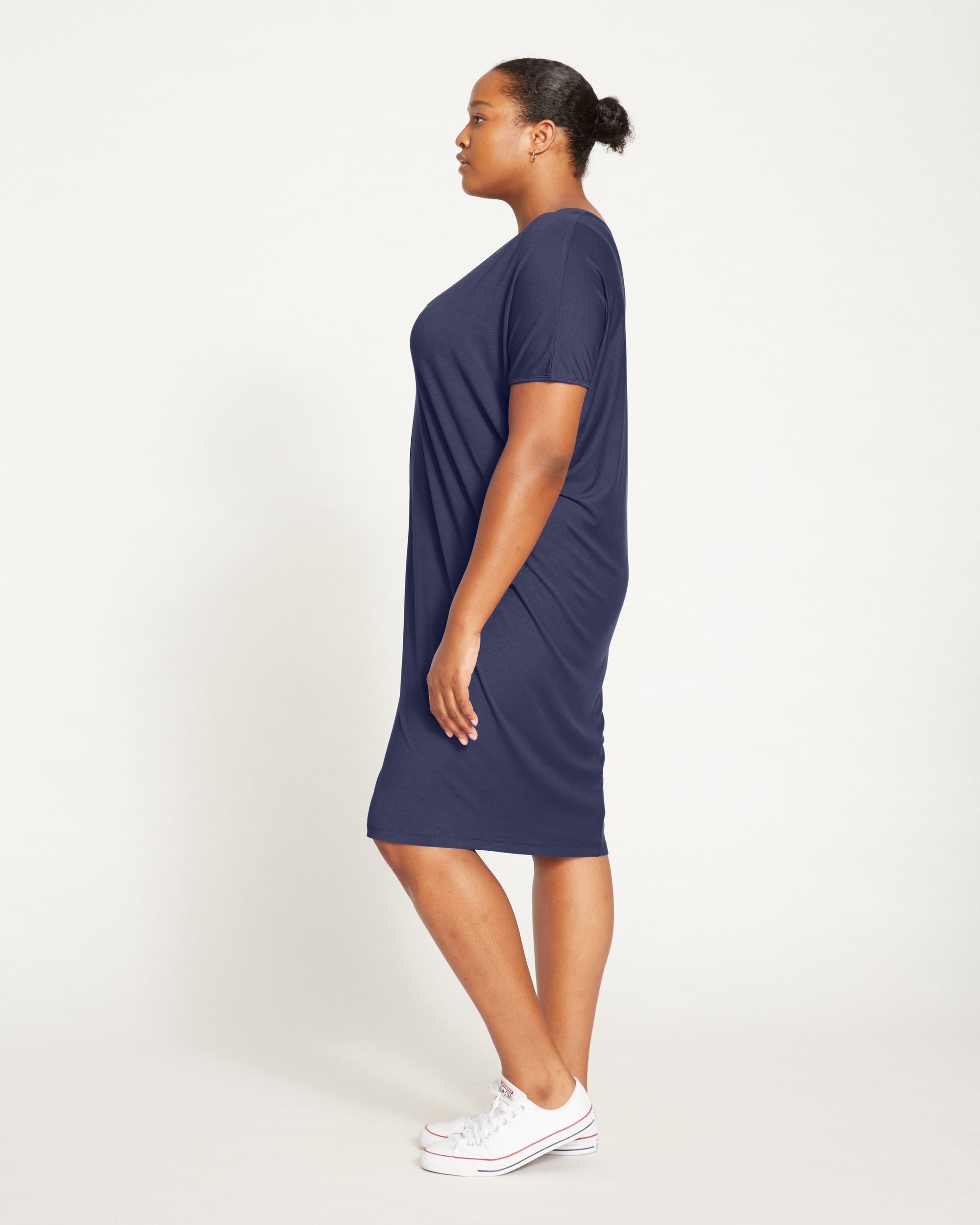 Teresa Liquid Jersey V-Neck Dress - Midnight | Plus Size & Straight Size Women's Fashion | Universal Standard