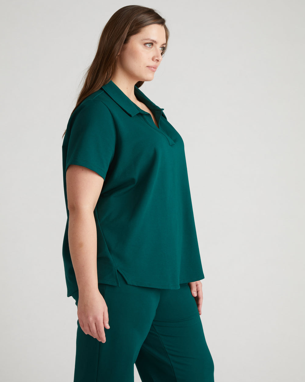 Varsity French Terry Polo Top - Botanic