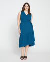 Tiered Twirl Wrap Dress - Ionian Blue