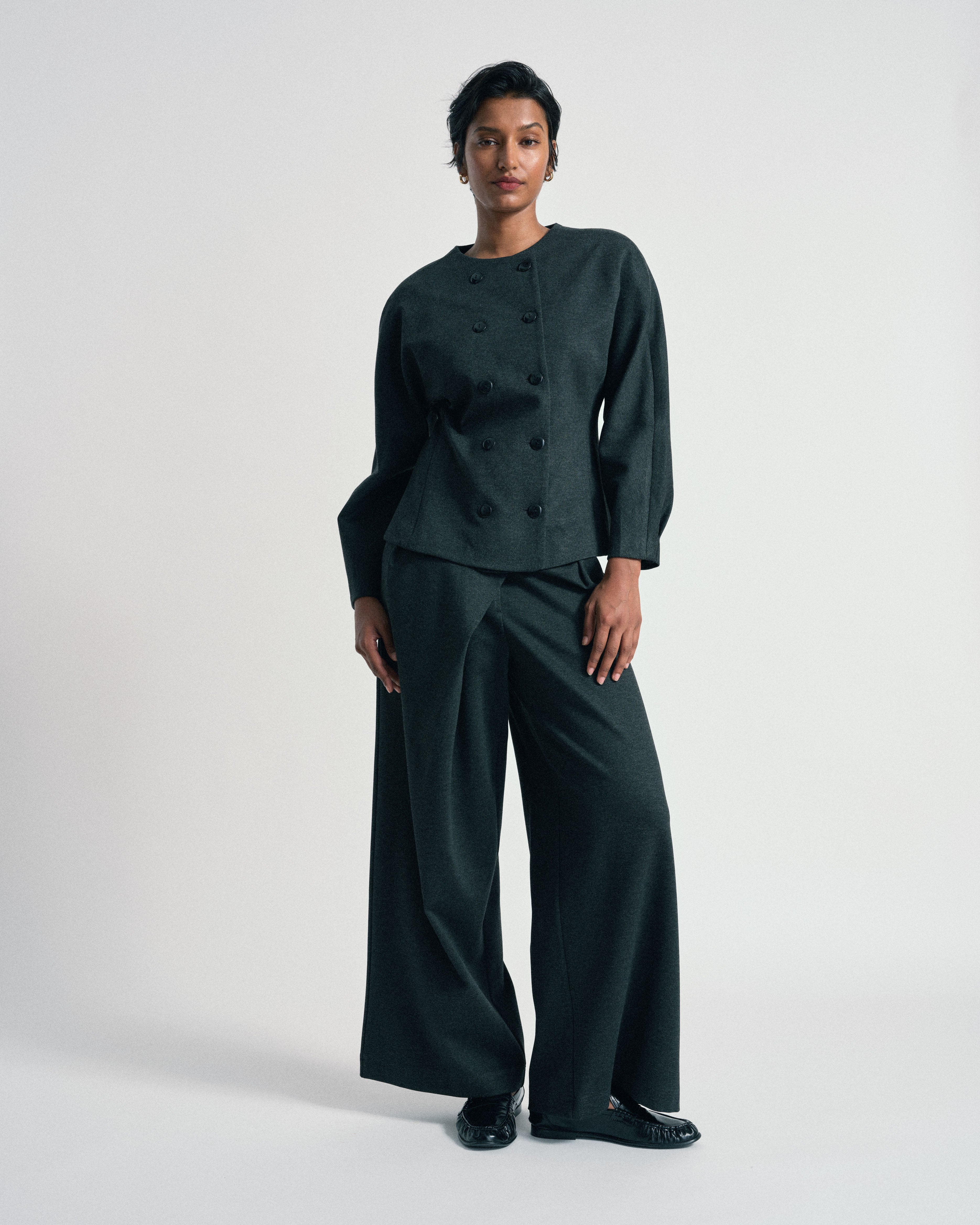 US x Abisola Ponte Wrap Pants - Obsidian Gray | Plus Size & Straight Size Women's Fashion | Universal Standard