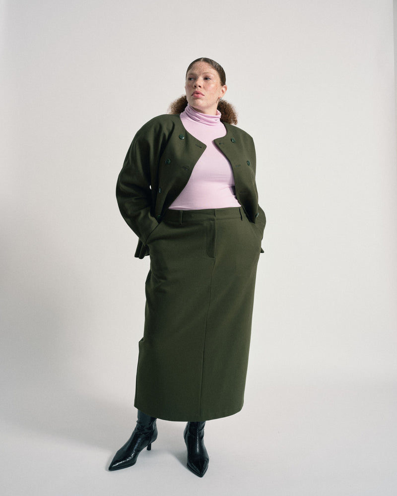 US x Abisola Ponte Pencil Skirt - Kombu Green | Plus Size & Straight Size Women's Fashion | Universal Standard