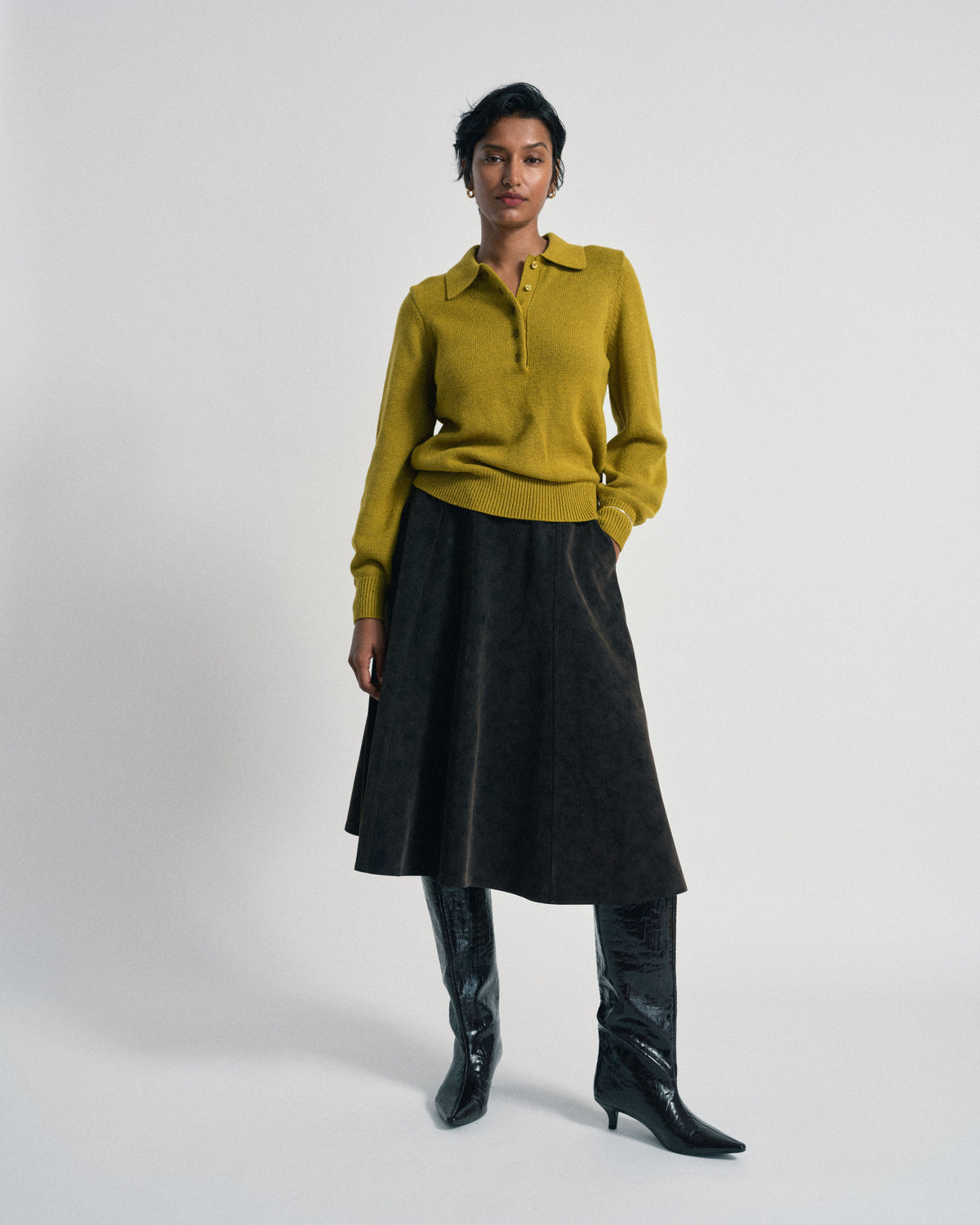 US x Abisola Polo Sweater - Martini Olive