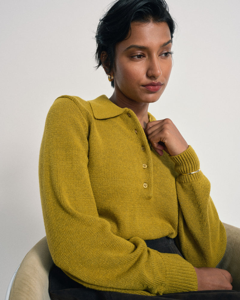 US x Abisola Polo Sweater - Martini Olive | Plus Size & Straight Size Women's Fashion | Universal Standard