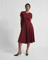 US x Abisola Ponte Tweed Dress - Deep Red Tweed