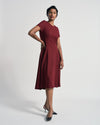 US x Abisola Ponte Tweed Dress - Deep Red Tweed