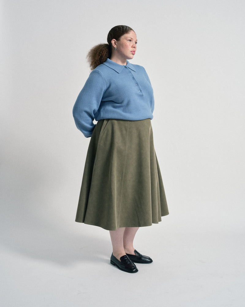 US x Abisola Faux Suede Skirt - Capulet Olive | Plus Size & Straight Size Women's Fashion | Universal Standard